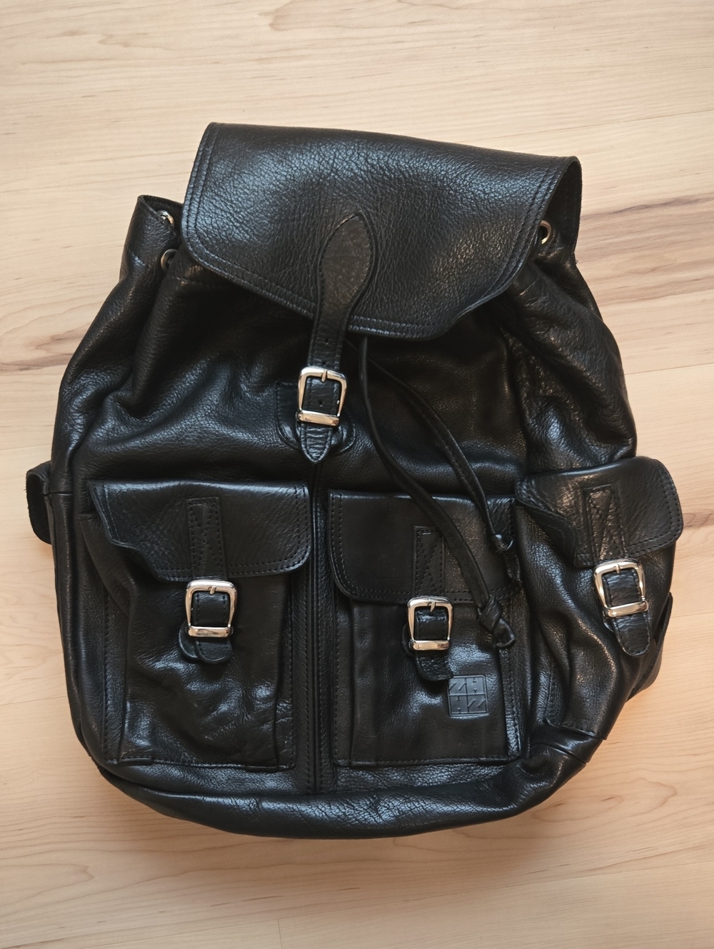 ZHHZ Argentina Genuine Leather Backpack, Black